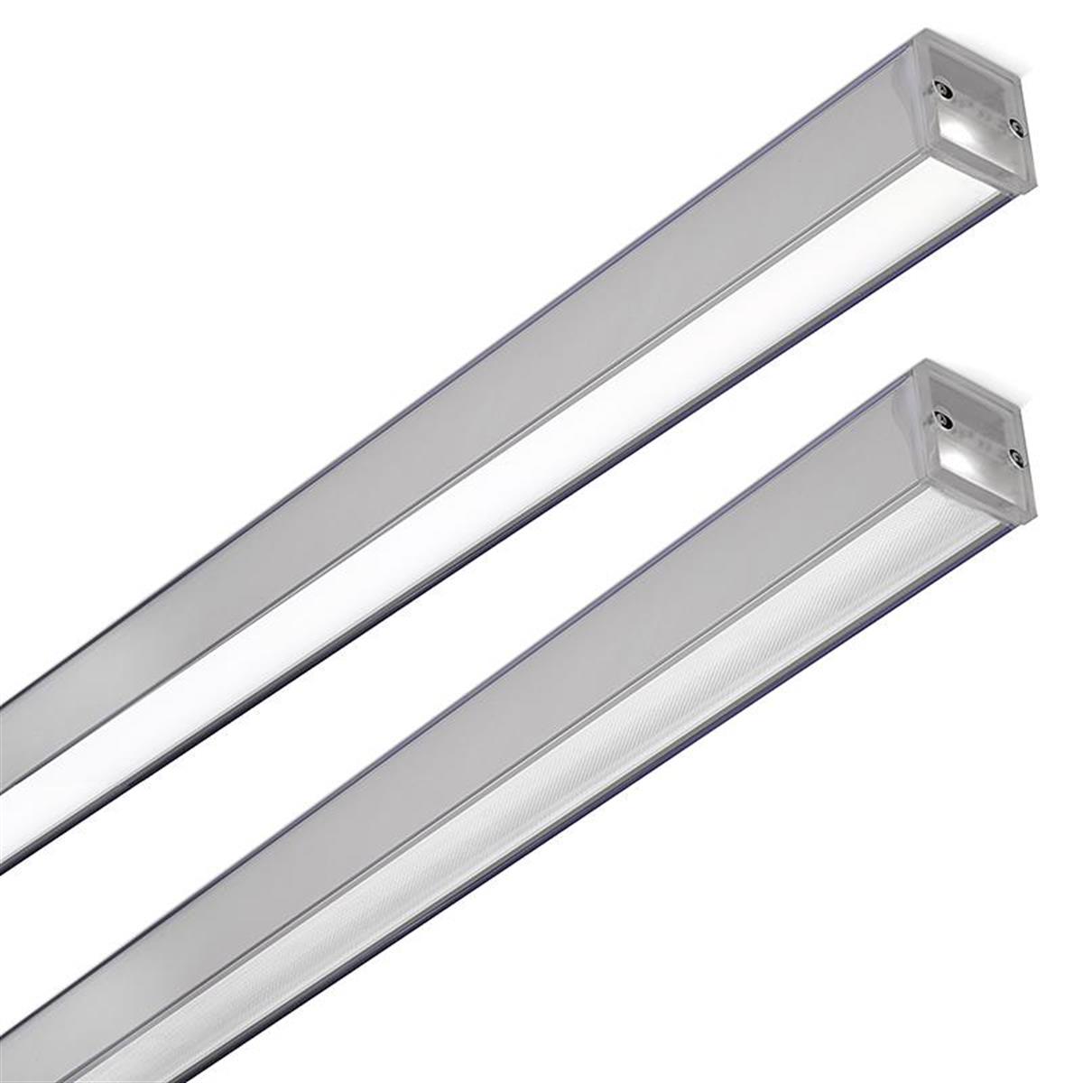 Line Safe opal / prismatisk, Exteriör armatur som singel / sammanhängande ljuslinjer.
