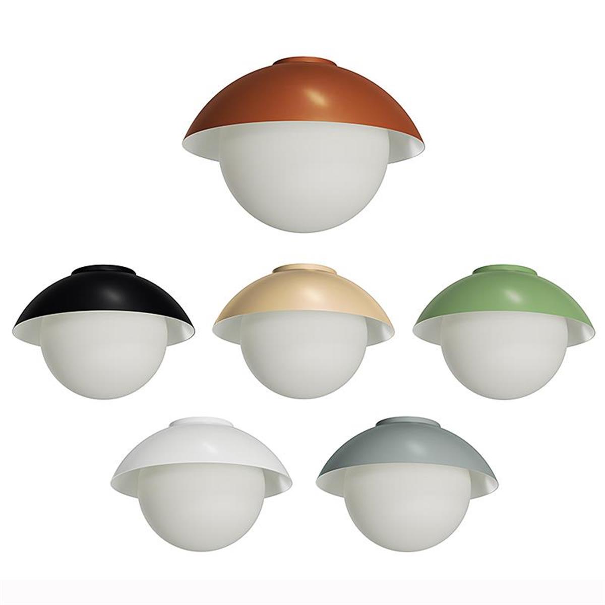 Lukida tak, Takarmatur för med kupa av glas och lackerad skärm