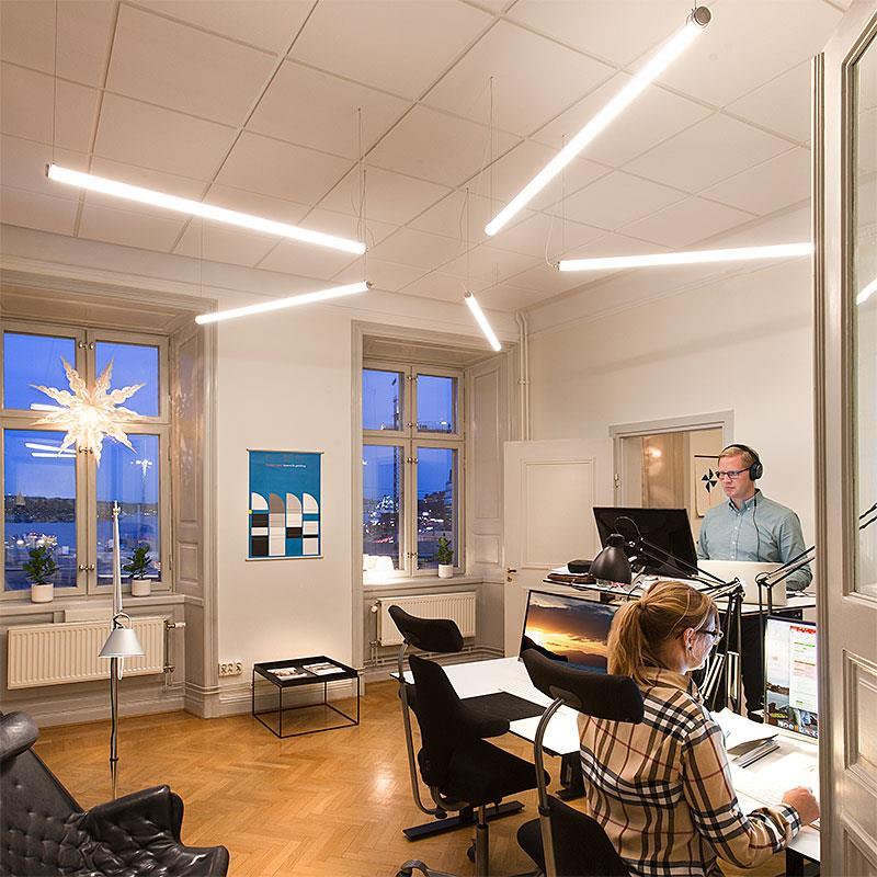 Projekt, Kontorsbelysning: LED-pendlar med lysrörskänsla